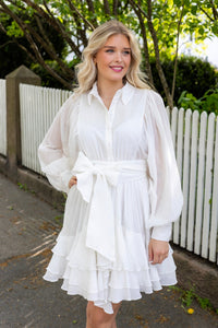 Frill Ranch Dress Offwhite