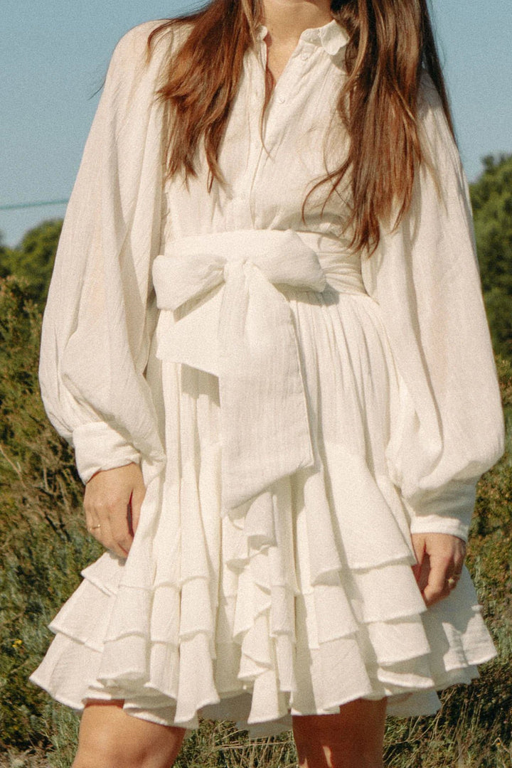 Frill Ranch Dress Offwhite | Kjoler | Smuk - Dameklær på nett