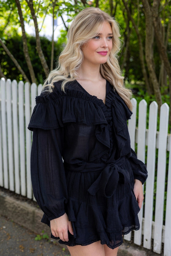 Frill Skirt Shorts Black | Shorts | Smuk - Dameklær på nett