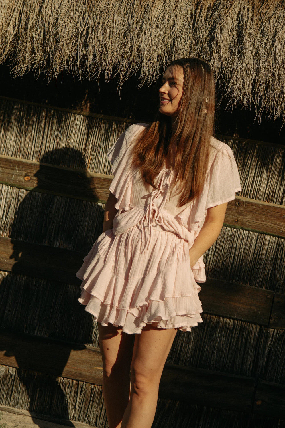 Frill Skirt Shorts Light Pink | Shorts | Smuk - Dameklær på nett