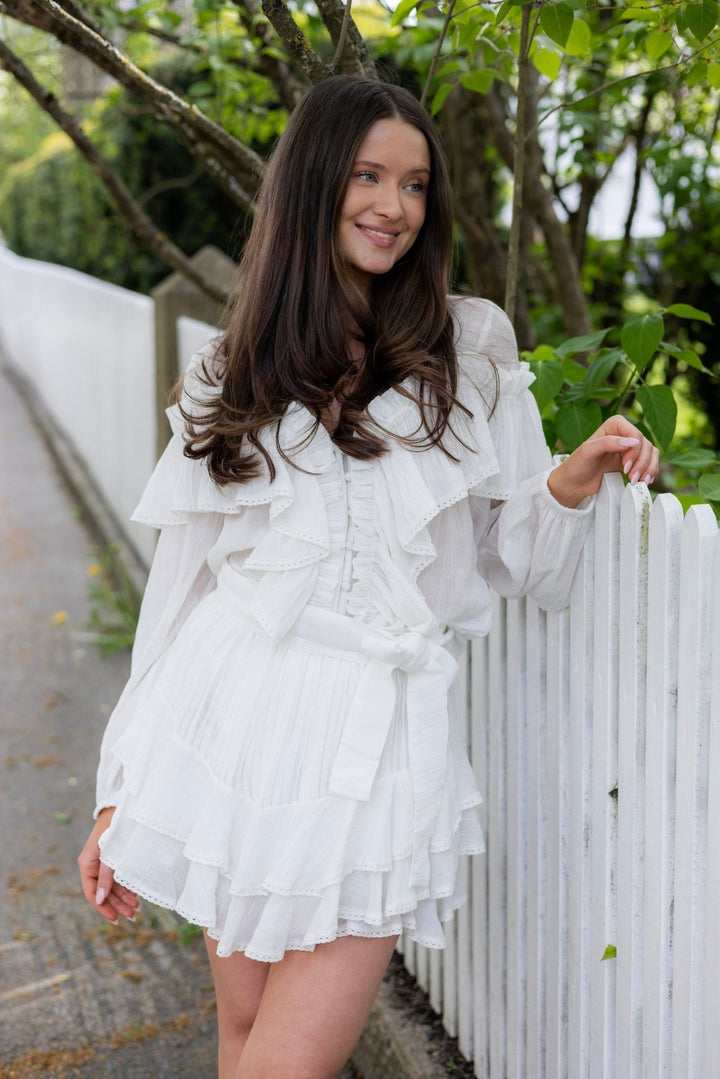 Frill Skirt Shorts Offwhite | Shorts | Smuk - Dameklær på nett