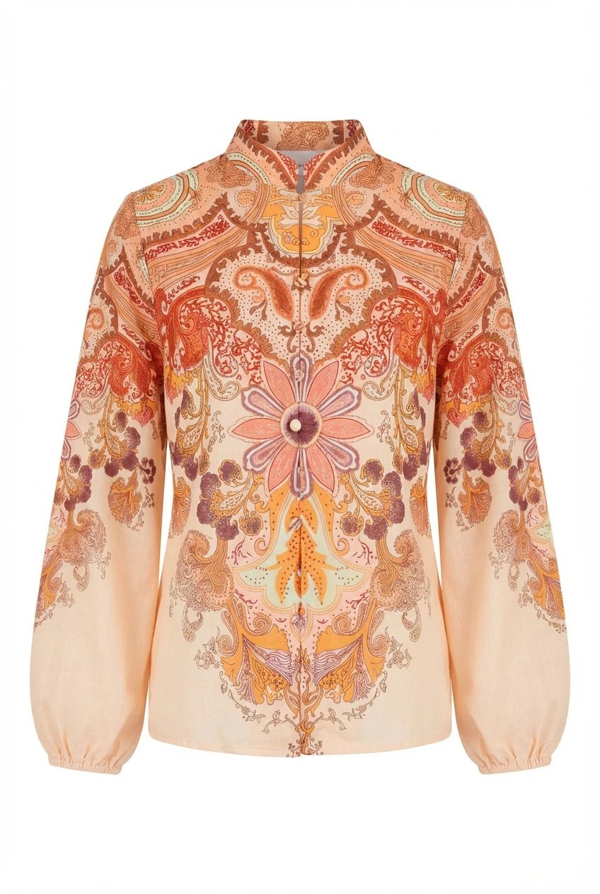 Frime Blouse Beige Paisley | Skjorter og bluser | Smuk