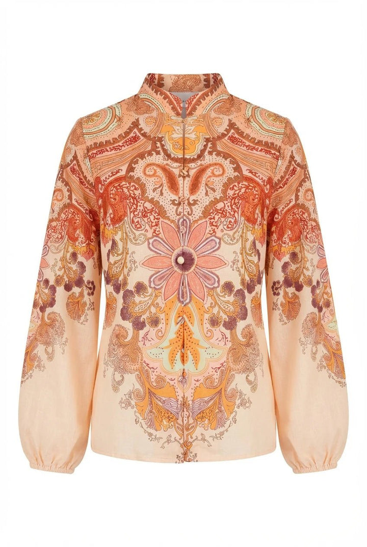 Frime Blouse Beige Paisley | Skjorter og bluser | Smuk