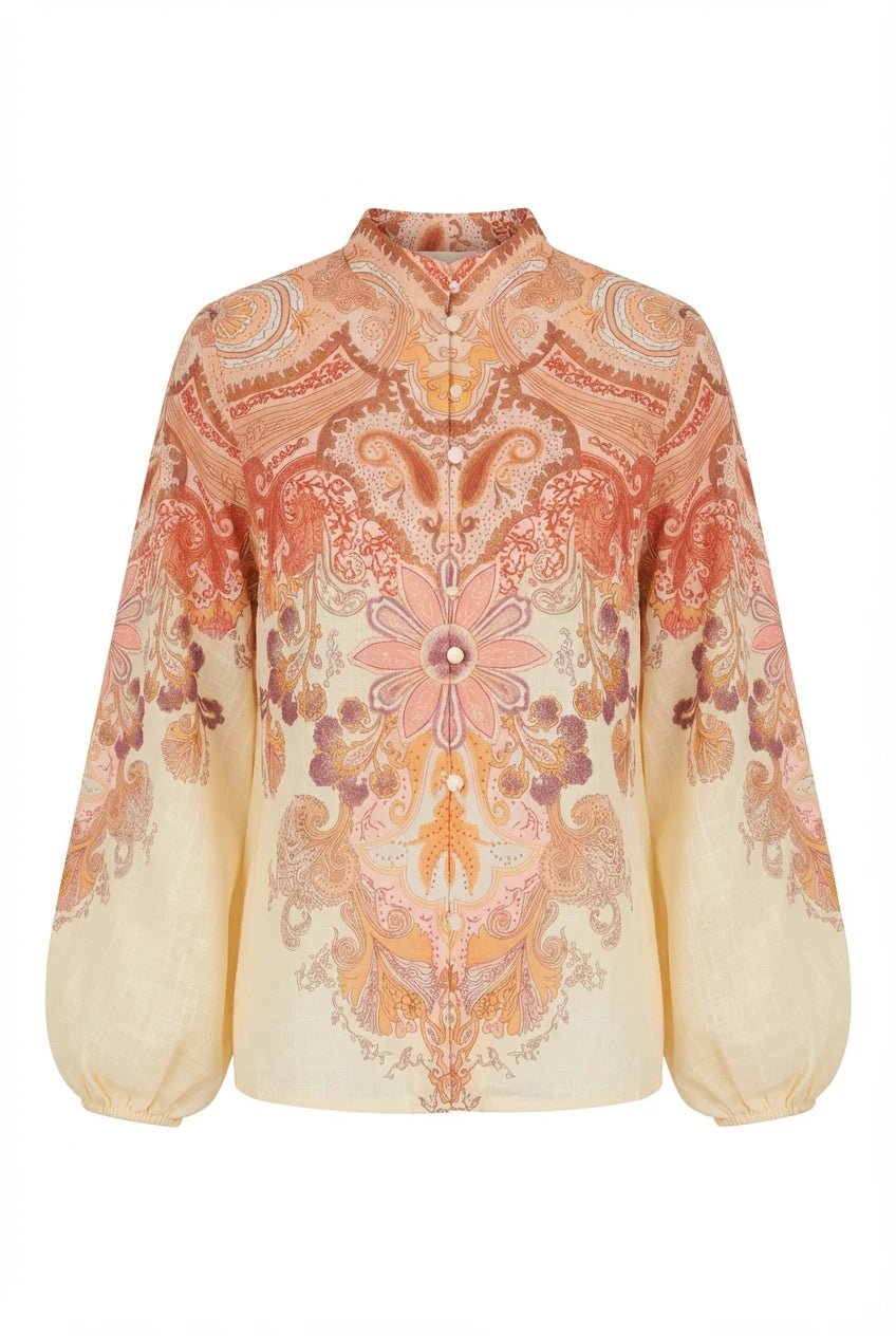 Frime Blouse Yellow Paisley | Skjorter og bluser | Smuk