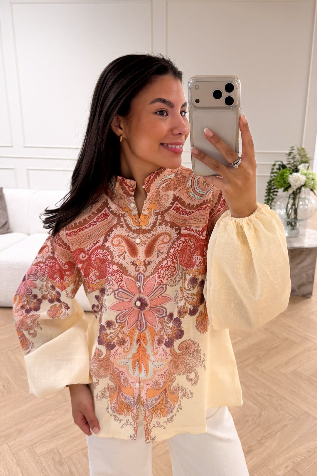 Frime Blouse Yellow Paisley | Skjorter og bluser | Smuk