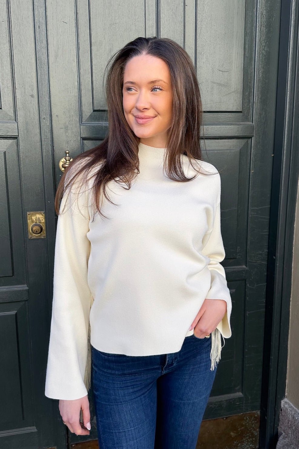 Fringa Ls O - Neck Knit Pullover Birch | Genser | Smuk - Dameklær på nett