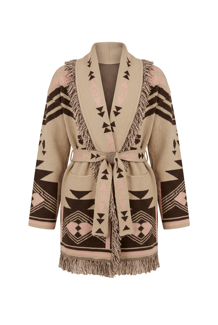 Fringe Jacket Beige | Genser | Smuk