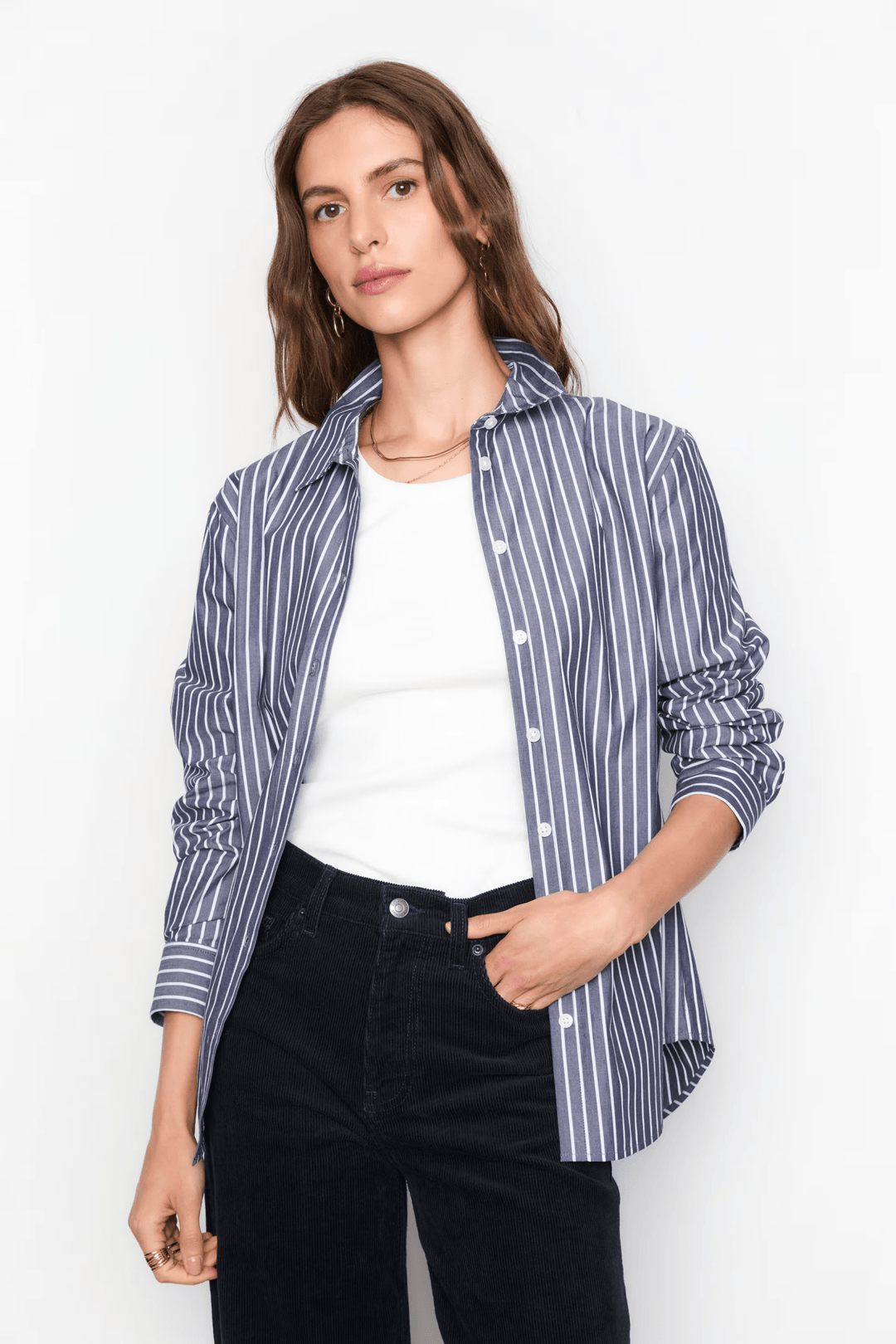 Fritilia Shirt Navy Stripe | Skjorter og bluser | Smuk - Dameklær på nett