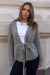 Gabella Ls Knit Belt Cardigan Steel Gray Melange