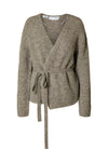 Gabella Ls Knit Belt Cardigan Steel Gray Melange