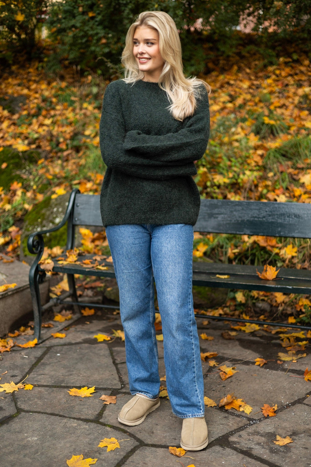 Gabella Ls Knit O - Neck Camp Scarab | Genser | Smuk - Dameklær på nett