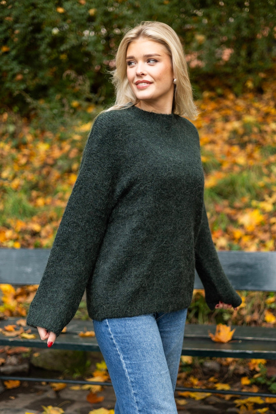 Gabella Ls Knit O - Neck Camp Scarab | Genser | Smuk - Dameklær på nett