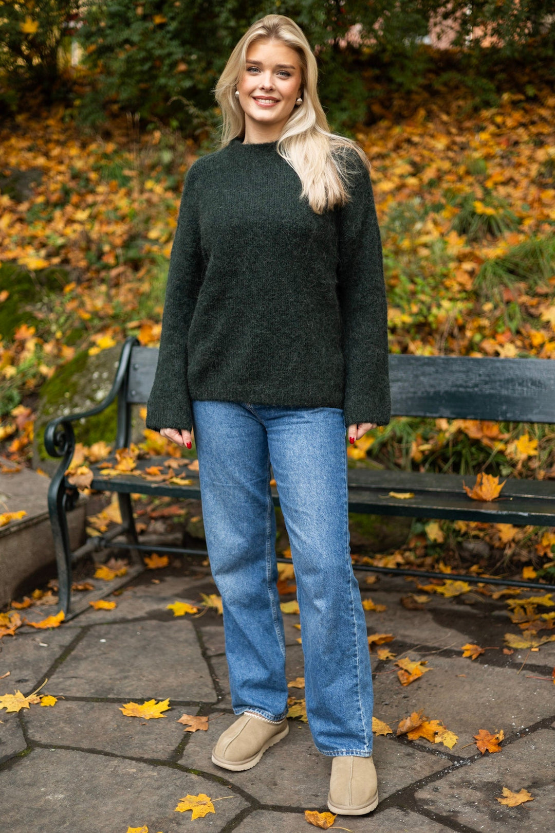 Gabella Ls Knit O - Neck Camp Scarab | Genser | Smuk - Dameklær på nett