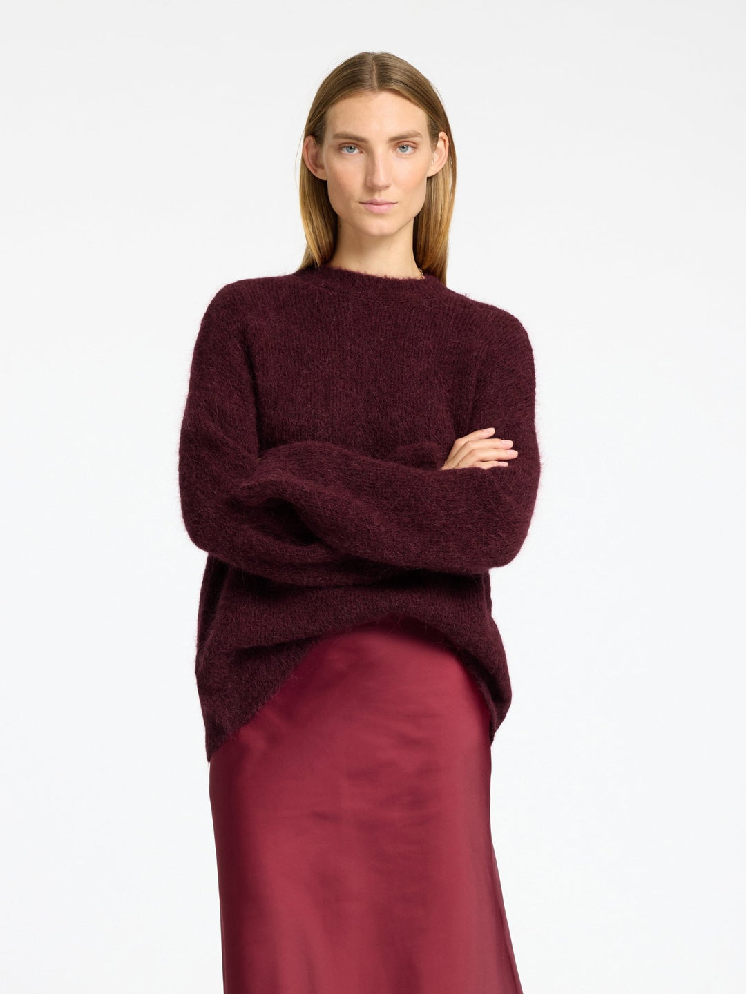 Gabella Ls Knit O - Neck Camp Zinfandel | Genser | Smuk - Dameklær på nett