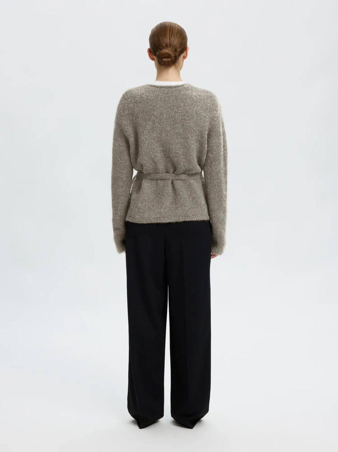 Gabriella Ls Knit Belt Cardigan Steel Gray | Genser | Smuk