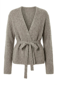 Gabriella Ls Knit Belt Cardigan Steel Gray