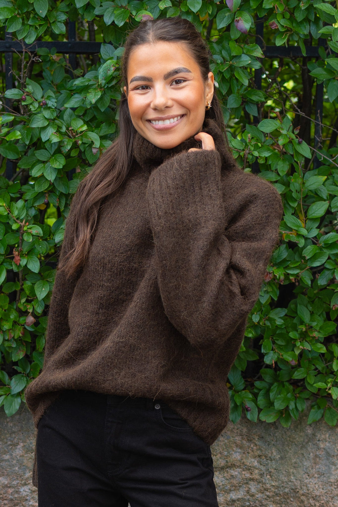 Gabriella Ls Knit High Neck Delicioso Melange | Genser | Smuk