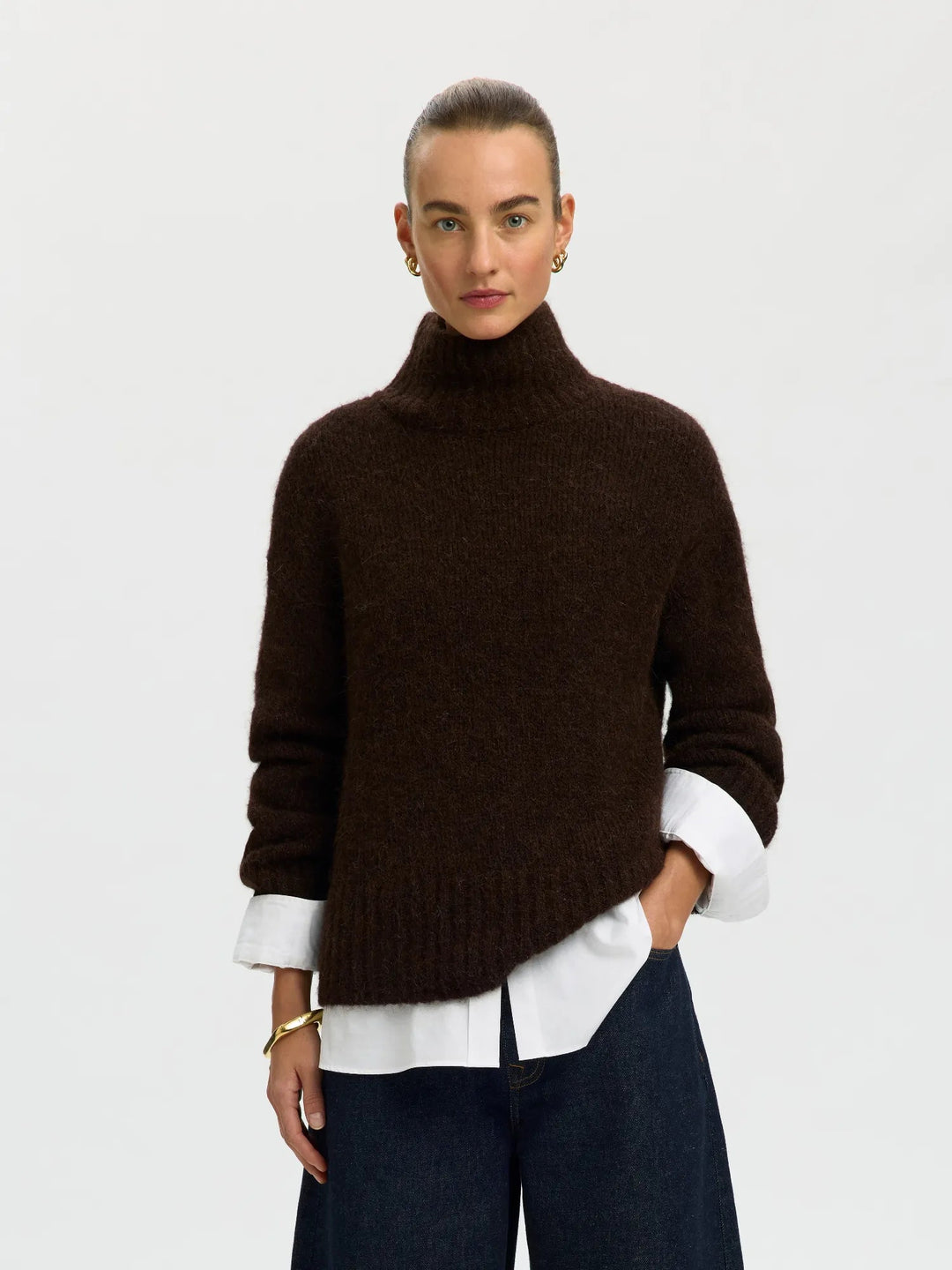 Gabriella Ls Knit High Neck Delicioso Melange | Genser | Smuk