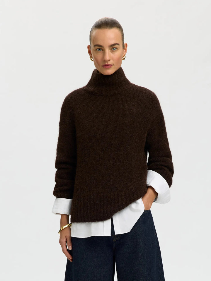 Gabriella Ls Knit High Neck Delicioso Melange | Genser | Smuk