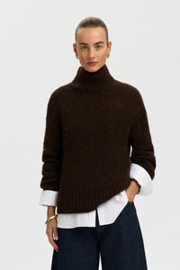 Gabriella Ls Knit High Neck Delicioso Melange