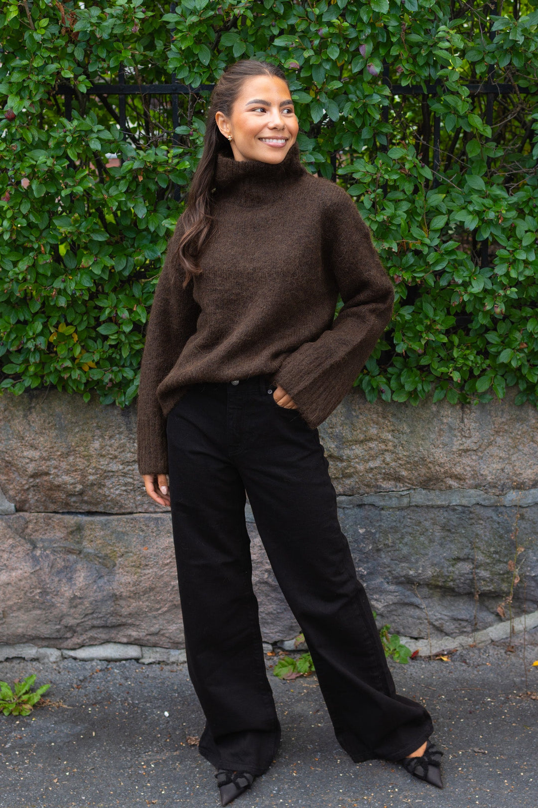 Gabriella Ls Knit High Neck Delicioso Melange | Genser | Smuk