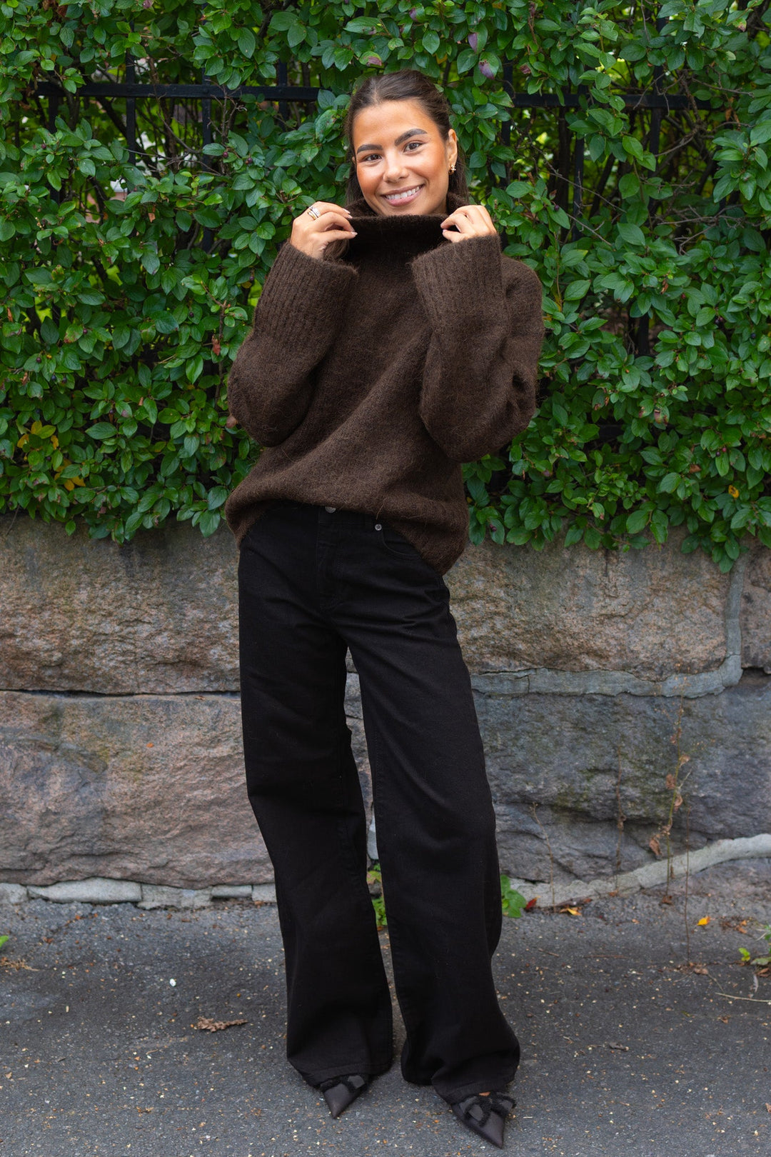 Gabriella Ls Knit High Neck Delicioso Melange | Genser | Smuk