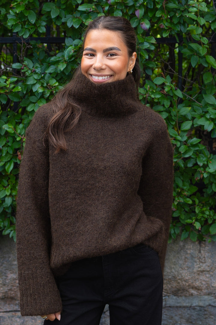 Gabriella Ls Knit High Neck Delicioso Melange | Genser | Smuk