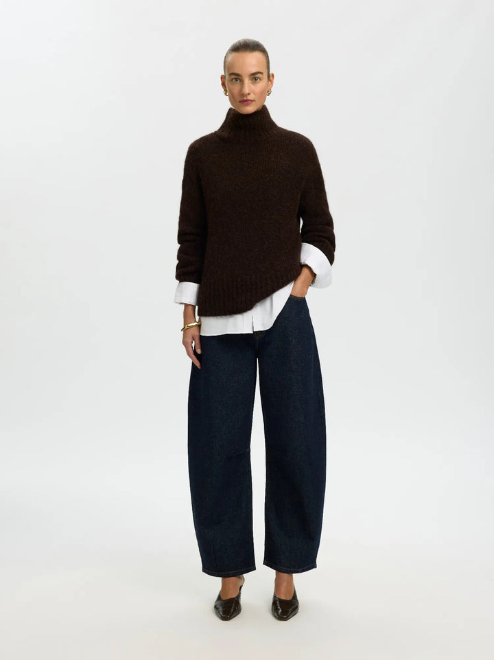 Gabriella Ls Knit High Neck Delicioso Melange | Genser | Smuk