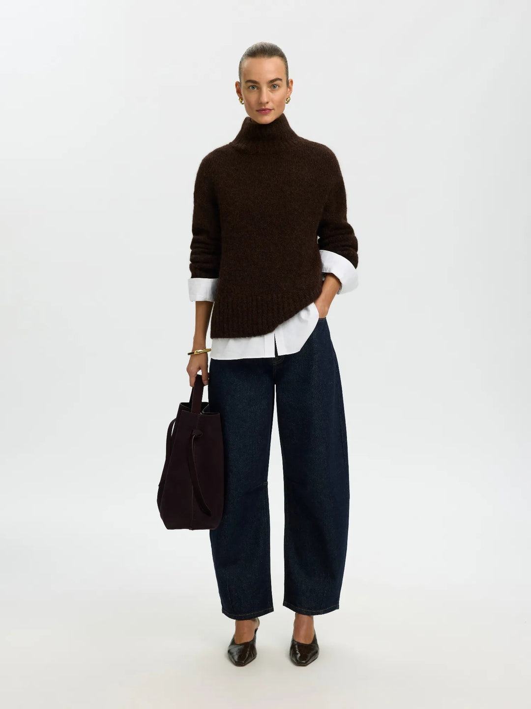 Gabriella Ls Knit High Neck Delicioso Melange | Genser | Smuk