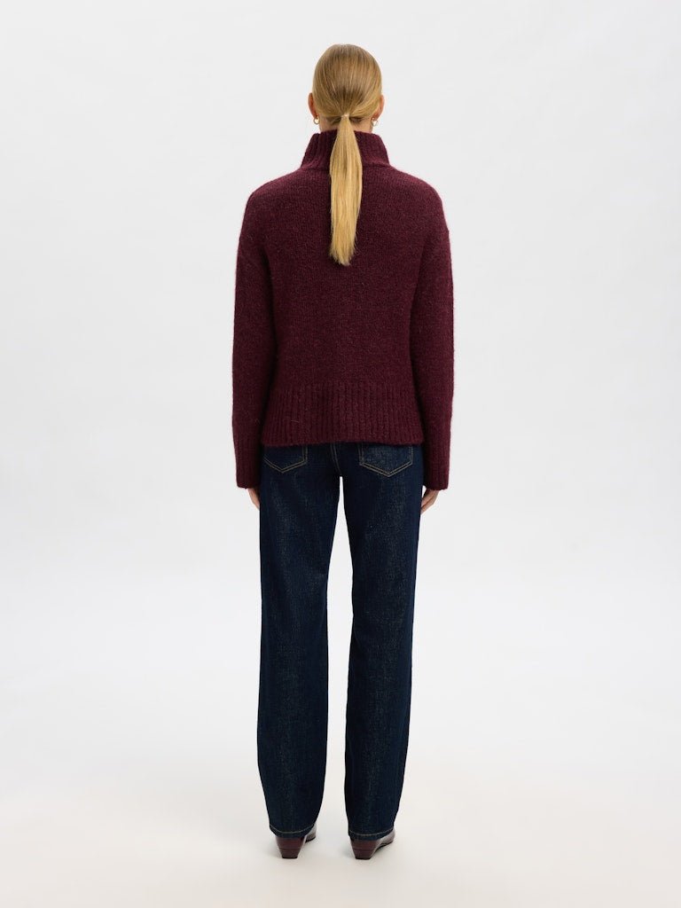 Gabriella Ls Knit High Neck Fig Melange | Genser | Smuk - Dameklær på nett
