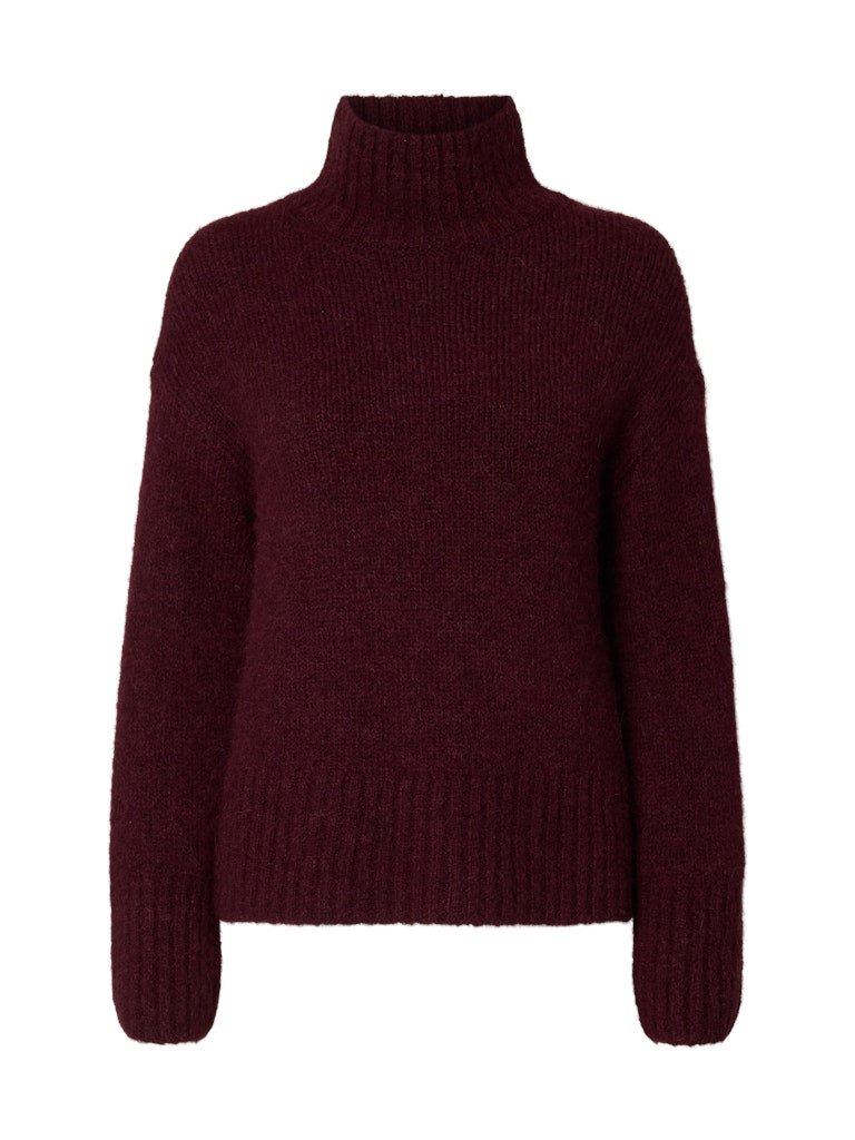 Gabriella Ls Knit High Neck Fig Melange | Genser | Smuk - Dameklær på nett