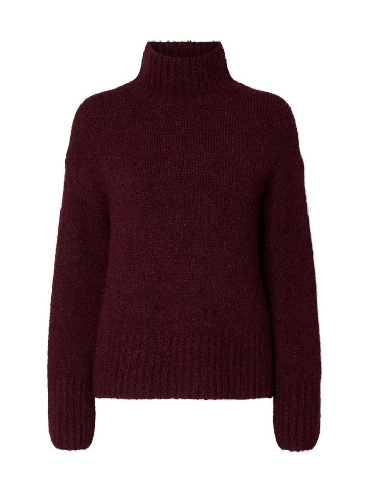 Gabriella Ls Knit High Neck Fig Melange | Genser | Smuk - Dameklær på nett