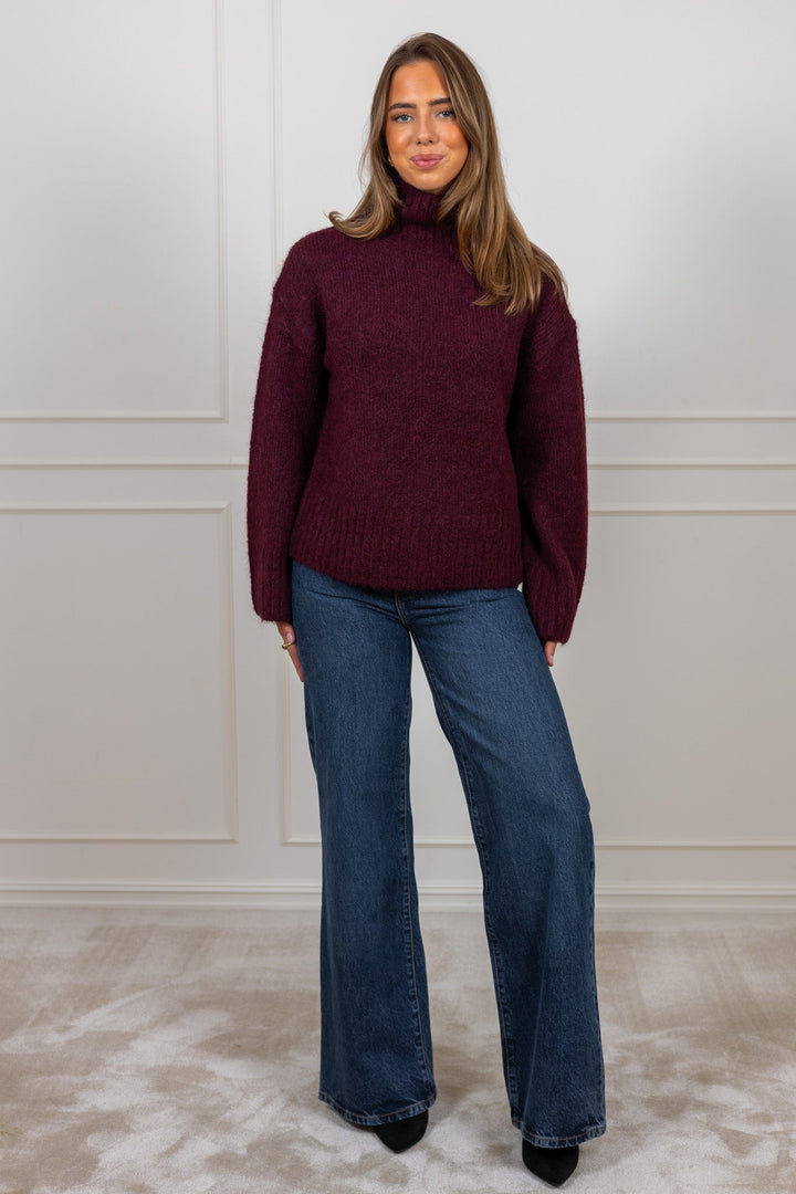 Gabriella Ls Knit High Neck Fig Melange | Genser | Smuk - Dameklær på nett