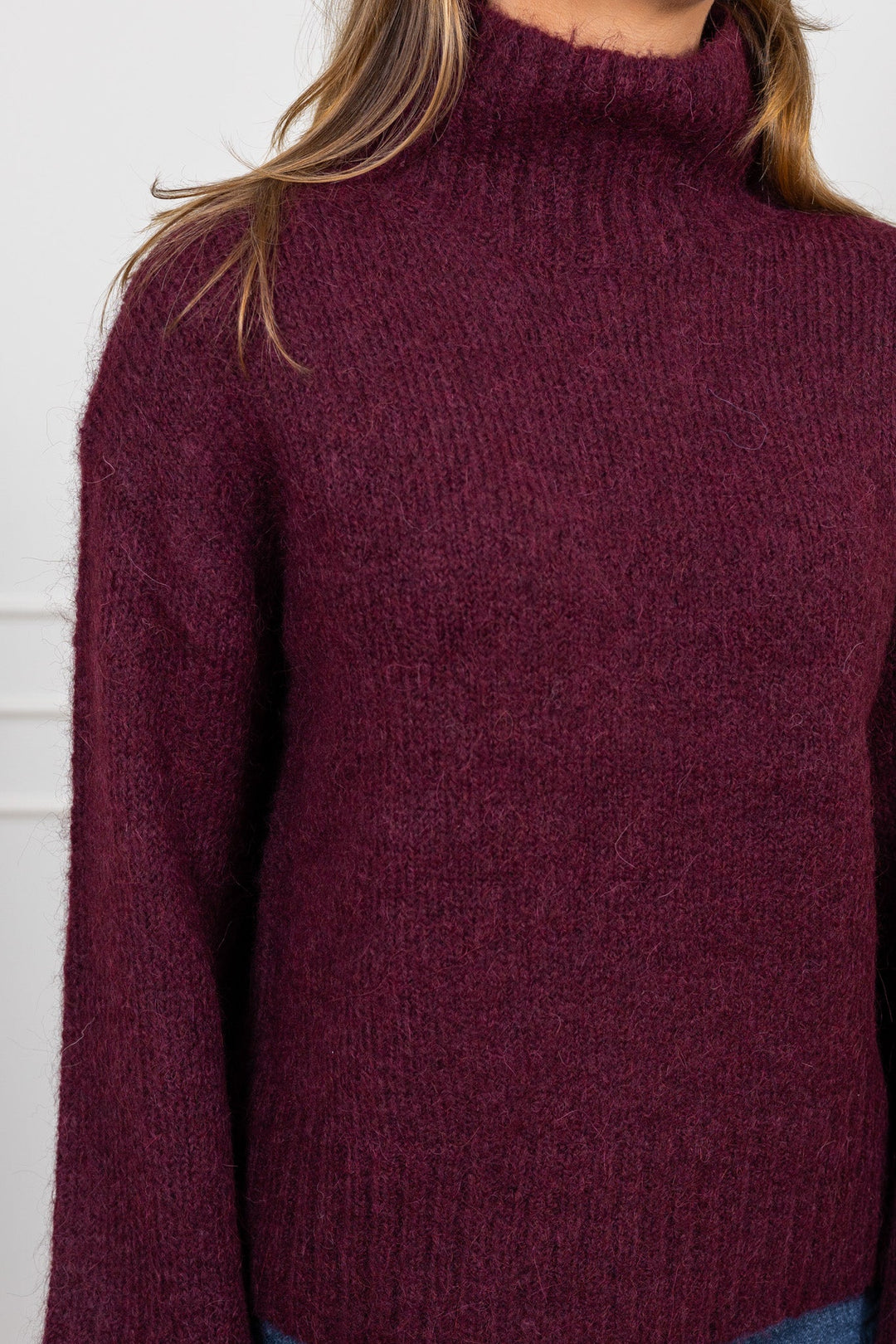Gabriella Ls Knit High Neck Fig Melange | Genser | Smuk - Dameklær på nett