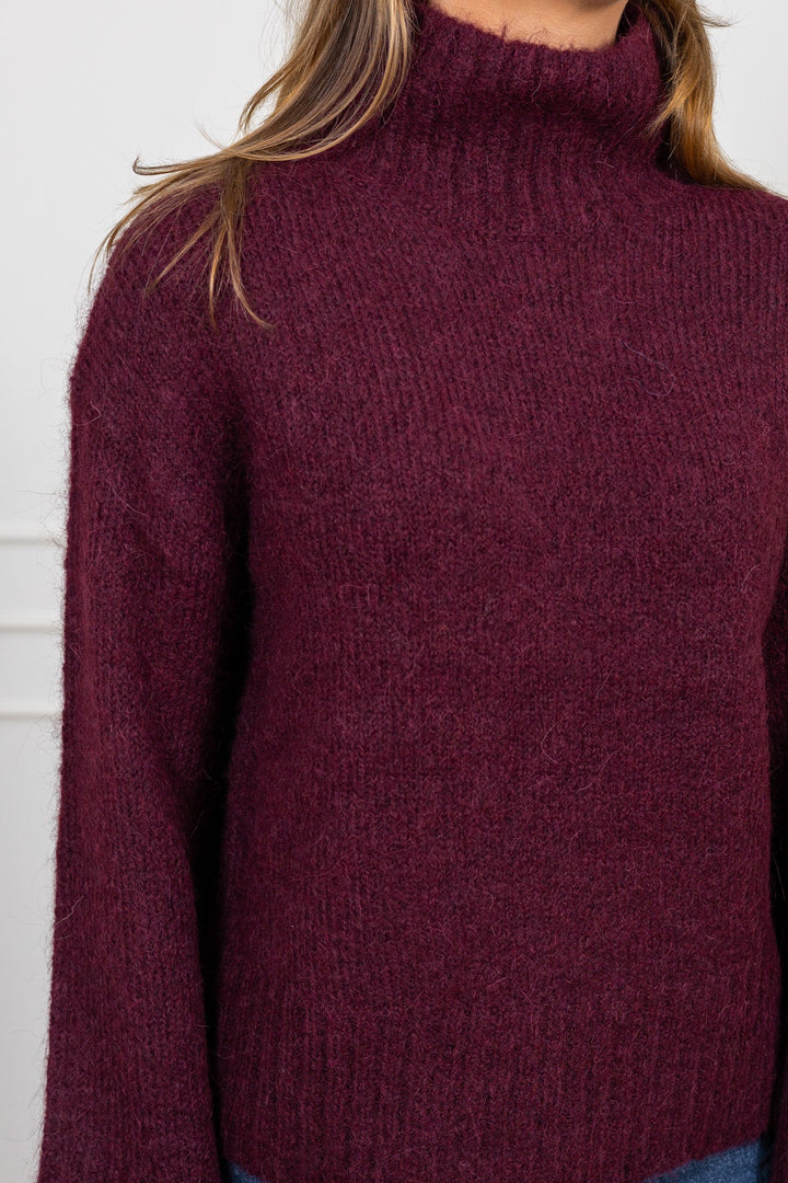 Gabriella Ls Knit High Neck Fig Melange | Genser | Smuk - Dameklær på nett