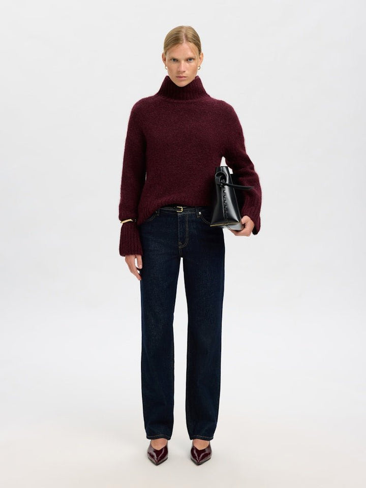 Gabriella Ls Knit High Neck Fig Melange | Genser | Smuk - Dameklær på nett