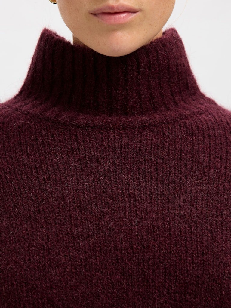 Gabriella Ls Knit High Neck Fig Melange | Genser | Smuk - Dameklær på nett