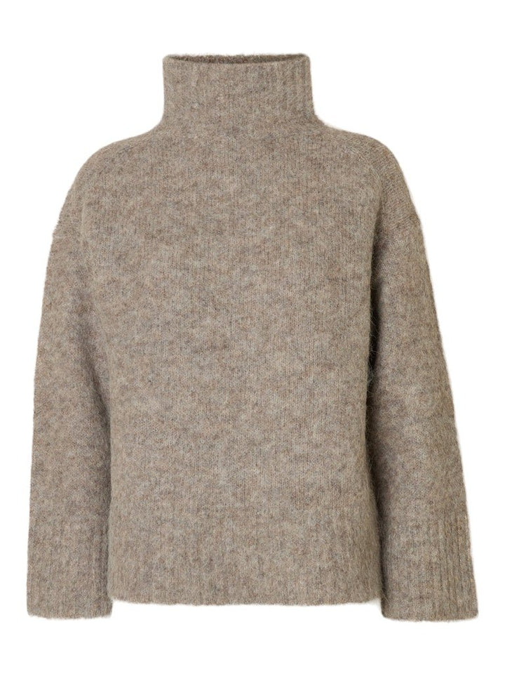 Gabriella Ls Knit High Neck Steel Gray Melange | Genser | Smuk - Dameklær på nett