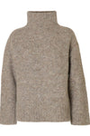 Gabriella Ls Knit High Neck Steel Gray Melange
