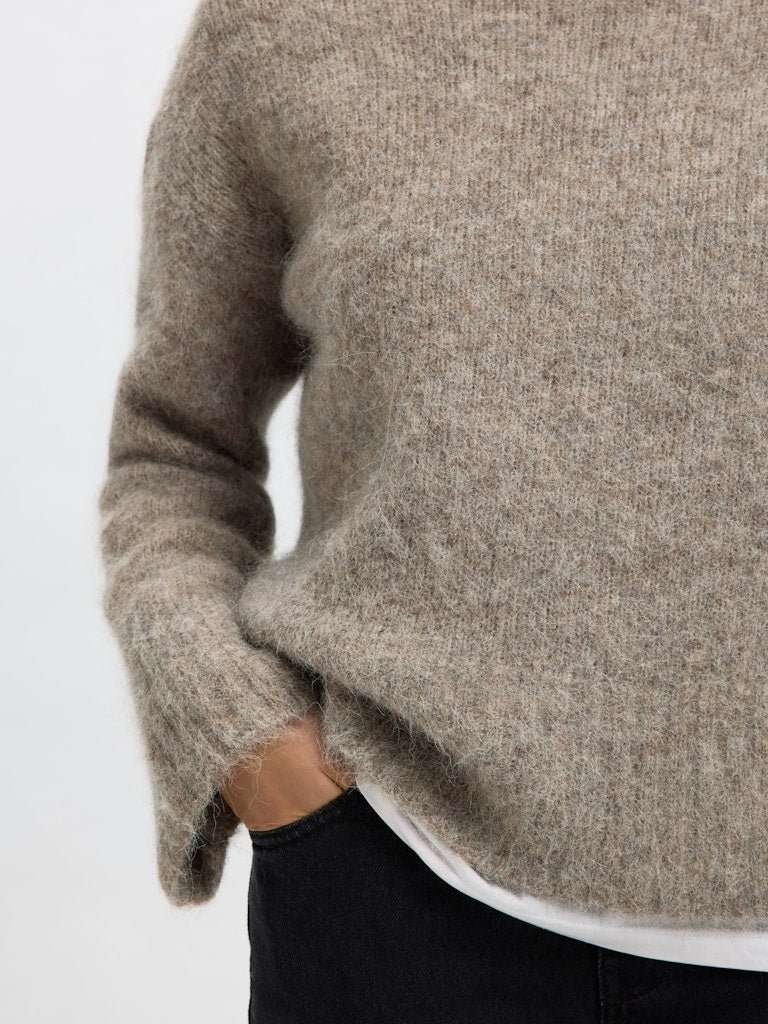 Gabriella Ls Knit High Neck Steel Gray Melange | Genser | Smuk - Dameklær på nett