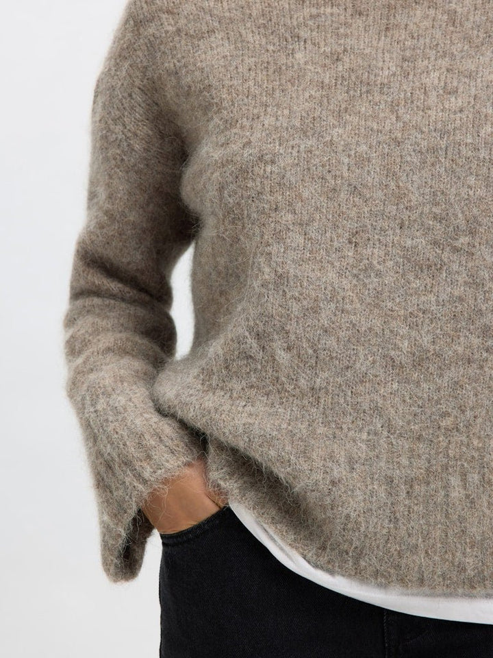 Gabriella Ls Knit High Neck Steel Gray Melange | Genser | Smuk - Dameklær på nett