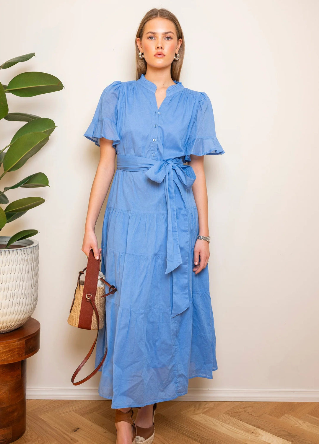 Gaia Dress Blue Voille | Kjoler | Smuk - Dameklær på nett