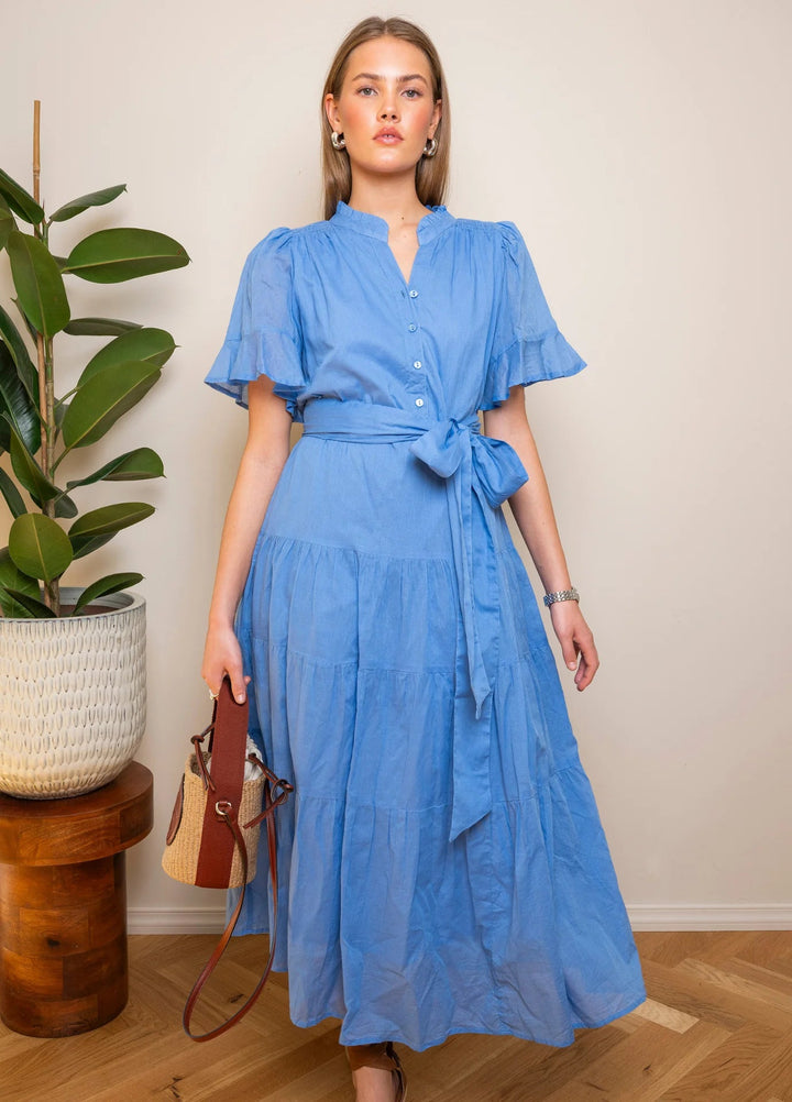 Gaia Dress Blue Voille | Kjoler | Smuk - Dameklær på nett