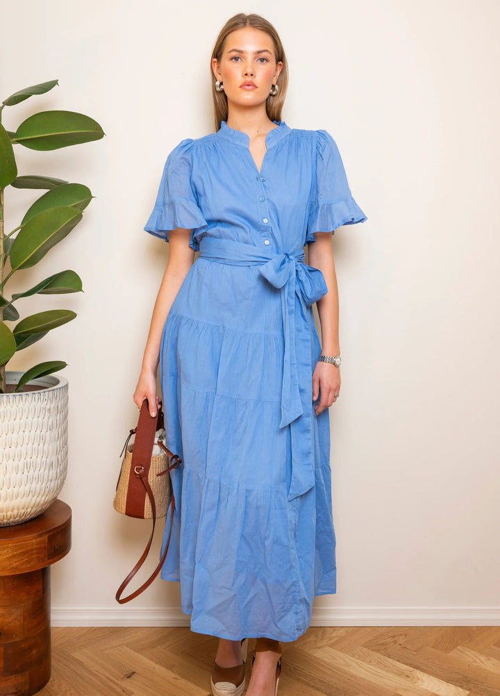 Gaia Dress Blue Voille | Kjoler | Smuk - Dameklær på nett