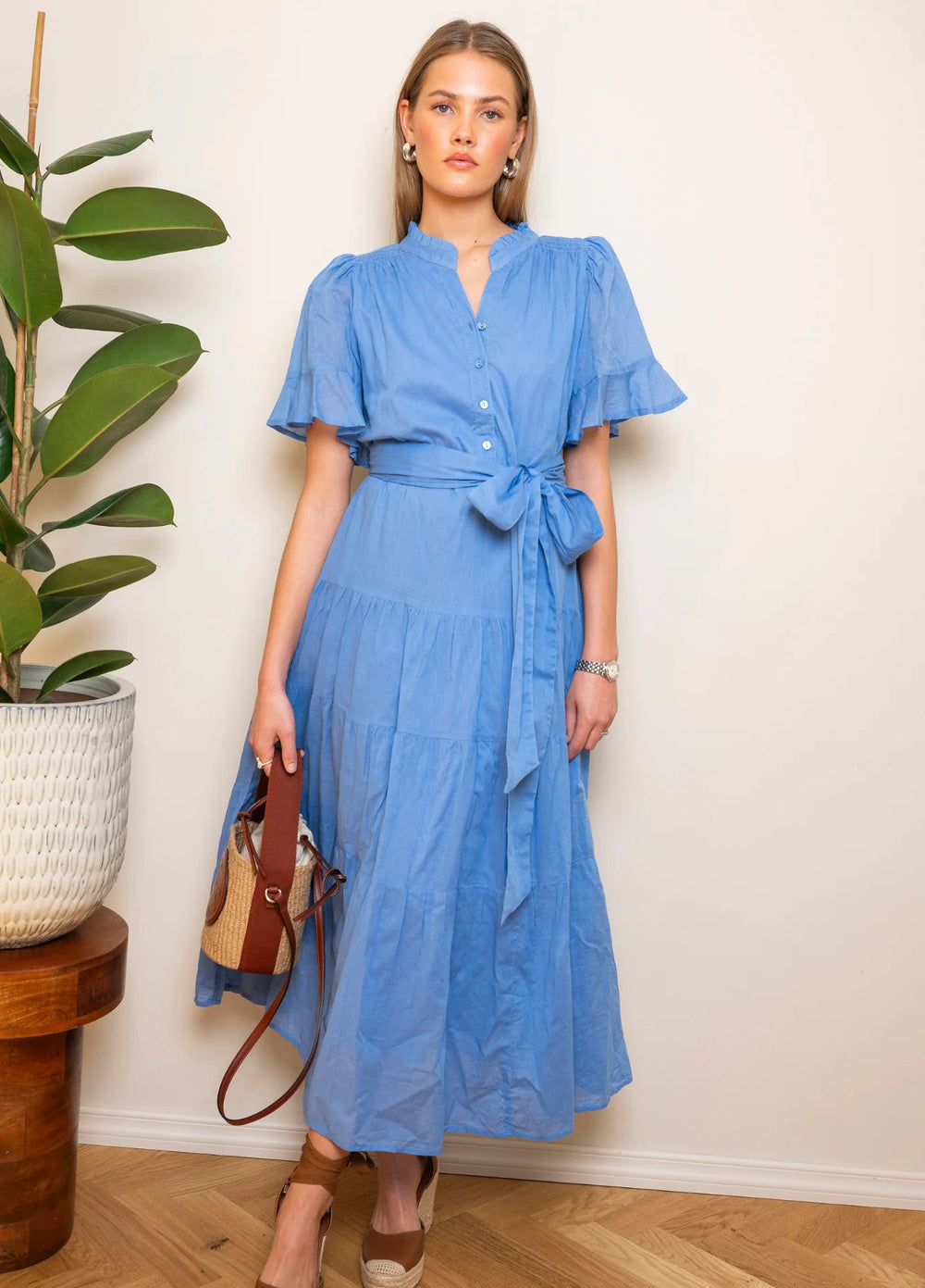 Gaia Dress Blue Voille | Kjoler | Smuk - Dameklær på nett