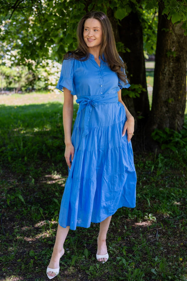Gaia Dress Blue Voille | Kjoler | Smuk - Dameklær på nett
