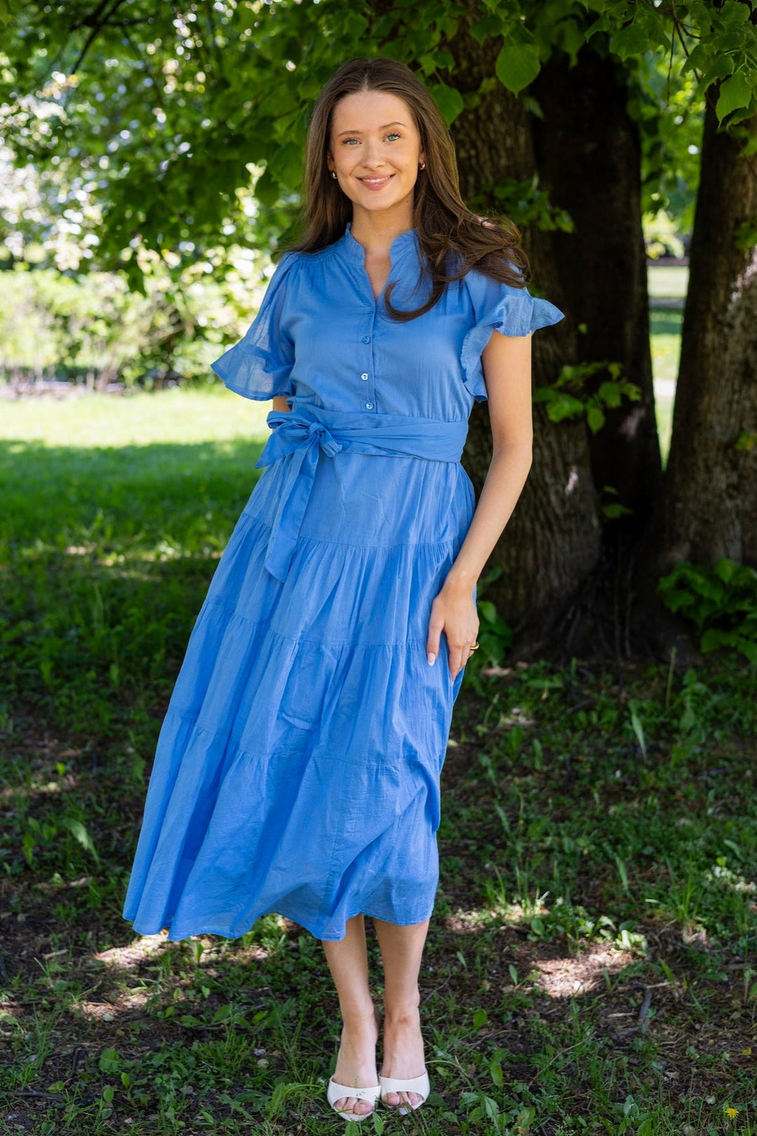 Gaia Dress Blue Voille | Kjoler | Smuk - Dameklær på nett