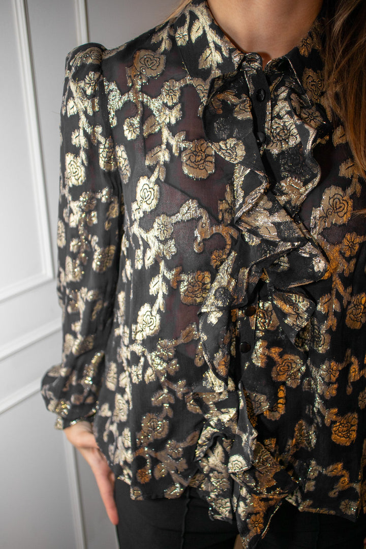 Georgette Blouse Anthracite | Skjorter og bluser | Smuk - Dameklær på nett