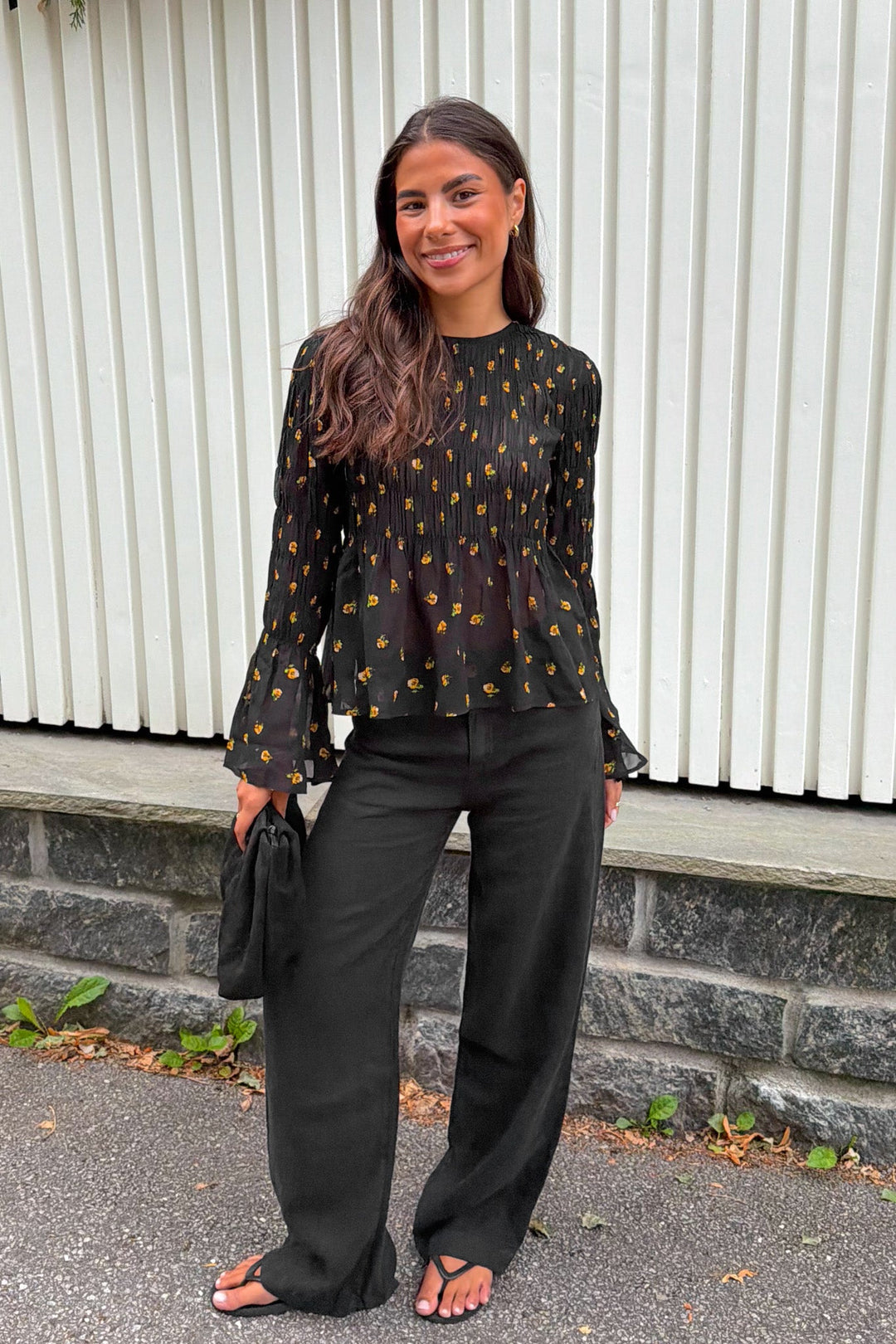Georgette Smocking Top Flower Buds | Topper | Smuk