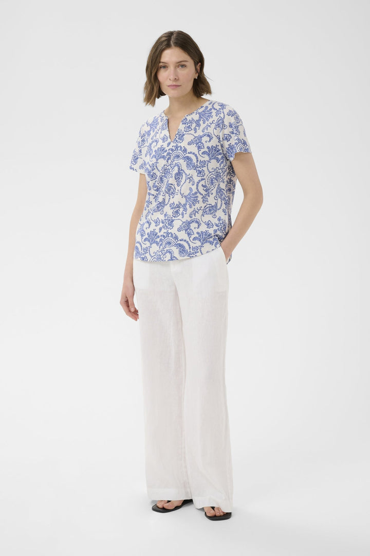 Gesinas T-Shirt Blue Dot Paisley Print | Topper | Smuk